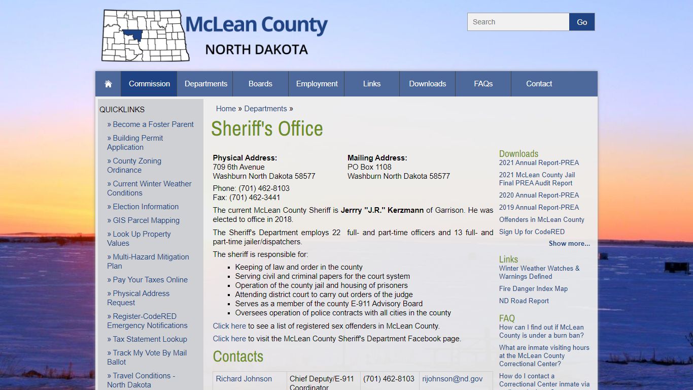 McLean County, North Dakota - Departments